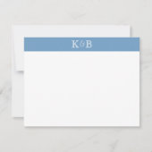 His & Hers Initials Banded Stationery Notitiekaartje (Voorkant)