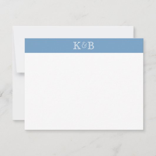 His & Hers Initials Banded Stationery Notitiekaartje (Voorkant)