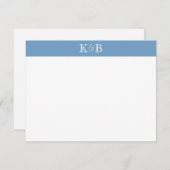 His & Hers Initials Banded Stationery Notitiekaartje (Voorkant / Achterkant)