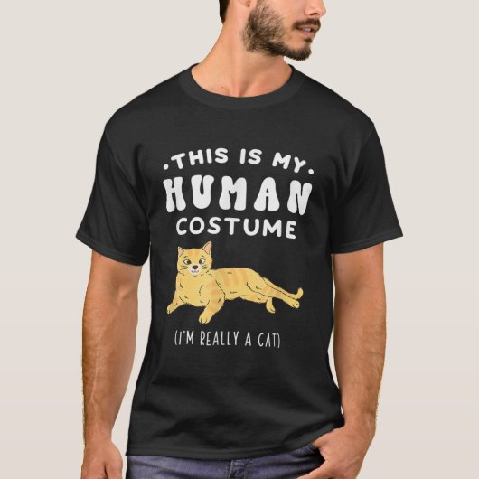 His Is My Human Costume I Really A Cat Abby Cat T-shirt (Voorkant)