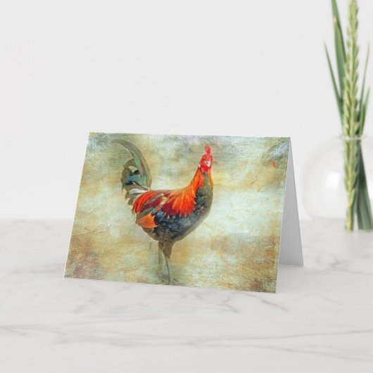 "His Majesty" Rooster Greeting Card/Note Card Kaart (Voorkant)