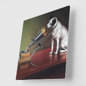 HIs Master's Voice  Kleur Vierkante Klok (Hoek)