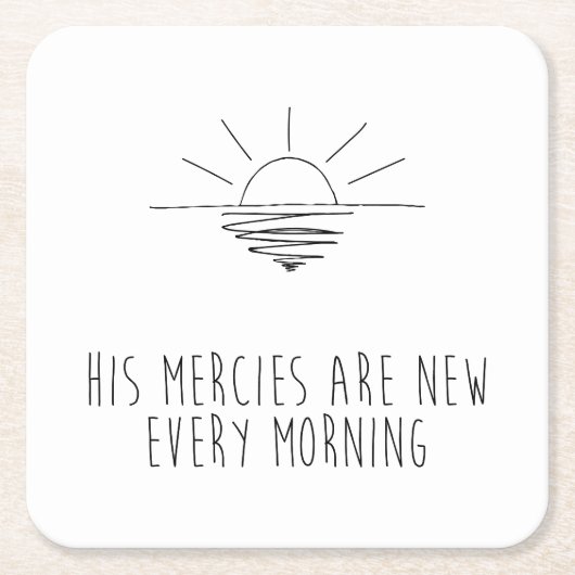His Mercies Are New Every Morning Kartonnen Onderzetters (Voorkant)