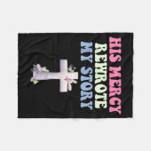 His Mercy Rewrote My Story Christian Design  Fleece Deken (Voorkant (Horizontaal))