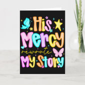 His Mercy Rewrote My Story Merry Christmas Christi Kaart (Voorkant)
