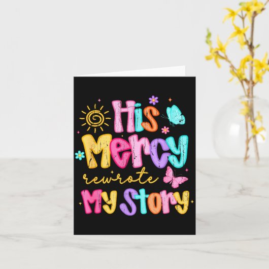 His Mercy Rewrote My Story, Thankful, Fall Christi Kaart (Gele Bloem)