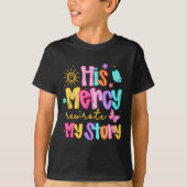 His Mercy Rewrote My Story, Thankful, Fall Christi T-shirt (Voorkant)