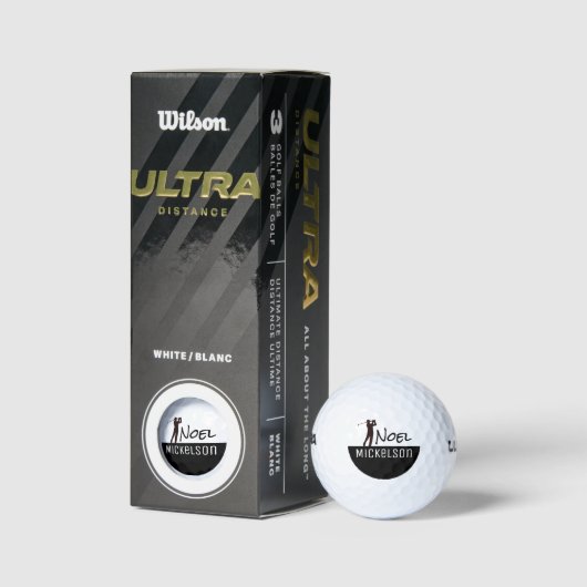 His Name Black\White Golfplayer Golfballen (Verpakking)