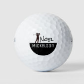 His Name Black\White Golfplayer Golfballen (Voorkant)