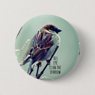 HIs oog staat op de Sparrow Ronde Button 5,7 Cm