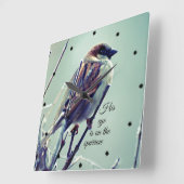 HIs oog staat op de Sparrow Vierkante Klok (Hoek)