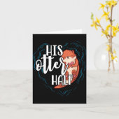 His Otter Half Pun Romantic Couple Valentine's Day Kaart (Gele Bloem)