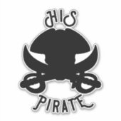 HIS Pirate Black Crossbones Skull & Sword Sticker (Voorkant)