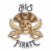 HIS Pirate  Crossbones Skull & Sword Sticker (Voorkant)
