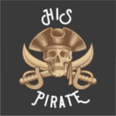 HIS Pirate Skull & Sword Black Sticker (Voorkant)