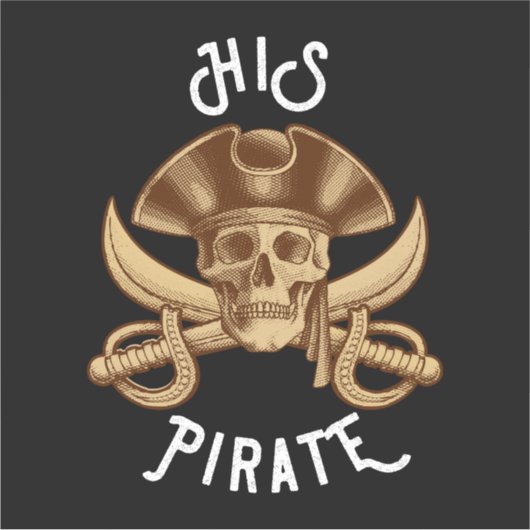 HIS Pirate  Skull & Sword Black Sticker (Voorkant)