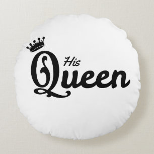HIS QUEEN en HAAR KONING ronde kussen