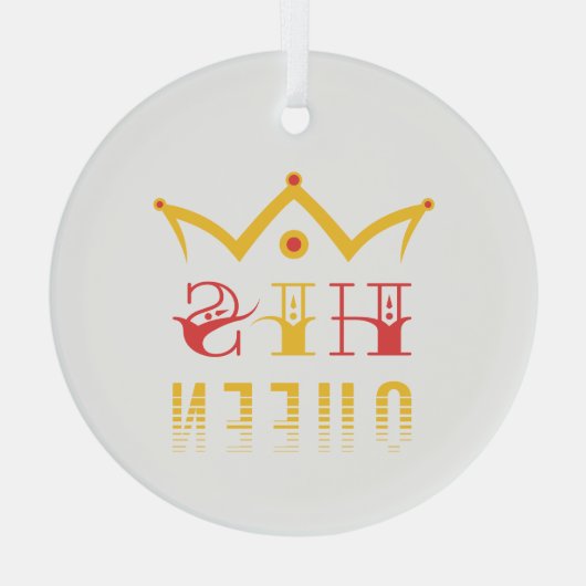 His Queen Glas Ornament (Achterkant)