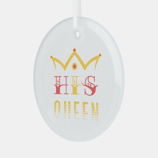 His Queen Glas Ornament (Voorkant links)