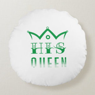 His Queen Rond Kussen