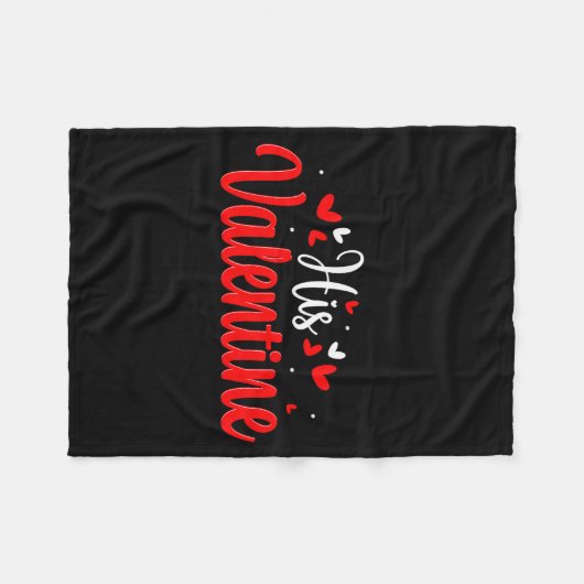 His Valentine Romantic Matching Couples Heart  Fleece Deken (Voorkant (Horizontaal))