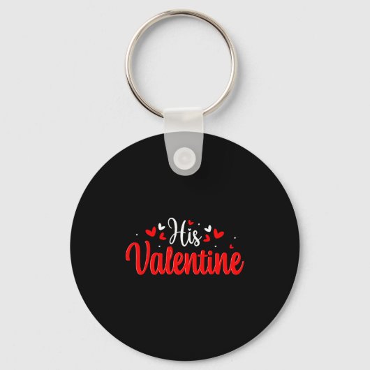 His Valentine Romantic Matching Couples Heart Sleutelhanger (Voorkant)