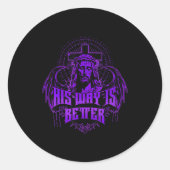 His Way Is Better - Jesus Streetwear  Ronde Sticker (Voorkant)