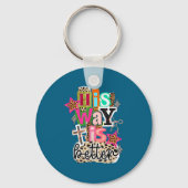 His Way Is Better Leopard Christian Jesus Bible Ve Sleutelhanger (Voorkant)