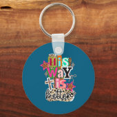 His Way Is Better Leopard Christian Jesus Bible Ve Sleutelhanger (Voorkant)