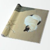 Hishida Shunso Cat en Plum Blossom Cadeaupapier (Uitgerold)