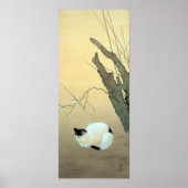 Hishida Shunso Cat en Plum Blossom Poster (Voorkant)