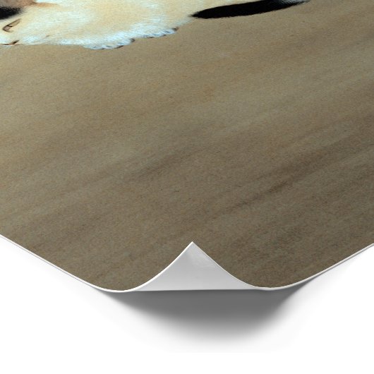 Hishida Shunso Cat en Plum Blossom Poster (Hoek)