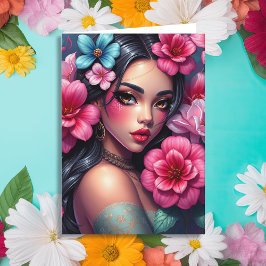 Hispanic Anime Girl | Denken aan jou Kaart