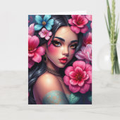 Hispanic Anime Girl | Denken aan jou Kaart (Voorkant)