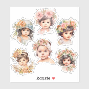 Hispanic Baby Face Florals  Antiek Journal Sticker