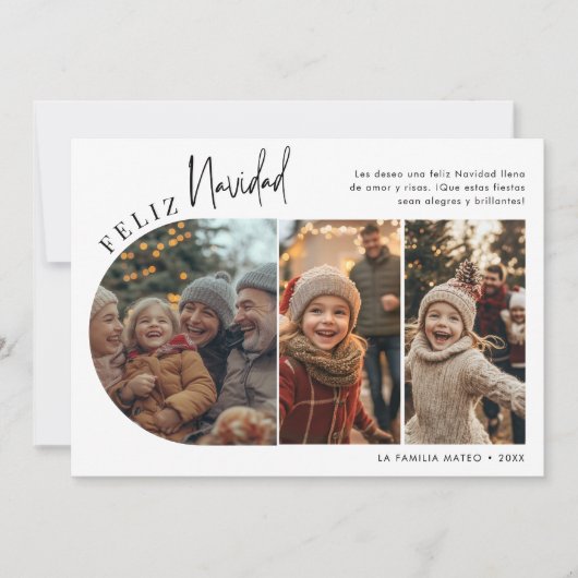 Hispanic Christmas Feliz Navidad Arch Foto Feestdagenkaart (Voorkant)