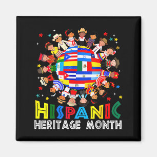 Hispanic Erfgoed Maand Earth Childs Latijns Vlag B Magneet
