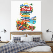 Hispanic Erfgoed Maand Kust Viering Canvas Afdruk (Insitu (Slaapkamer))
