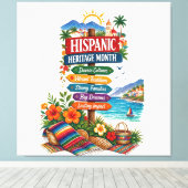 Hispanic Erfgoed Maand Kust Viering Canvas Afdruk (Insitu (Houten vloer))