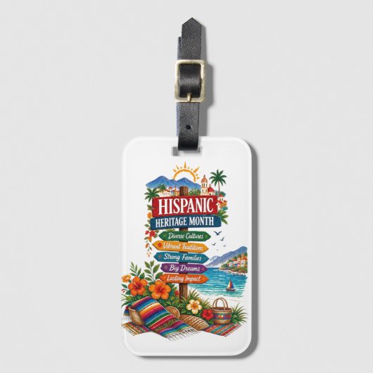 Hispanic Erfgoed Maand Kustviering Bagagelabel (Voorkant (verticaal))