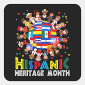 Hispanic Erfgoed Maand Vierkante Sticker (Voorkant)