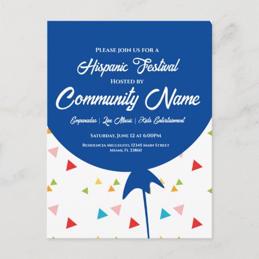 Hispanic Festival Heritage Month Flyer Briefkaart (Voorkant)