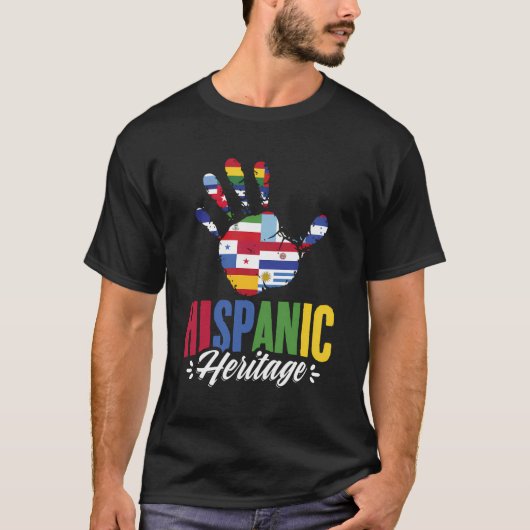 Hispanic Flags Hands Latino Land Hispanic Herit T-shirt (Voorkant)
