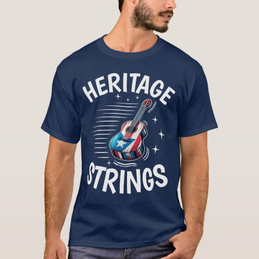 Hispanic Heritage gitaarsnaren T-shirt (Voorkant)