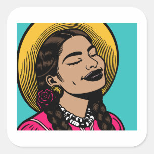 Hispanic Heritage Latina Woman Vierkante Sticker