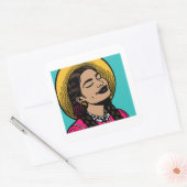 Hispanic Heritage Latina Woman Vierkante Sticker (Envelop)