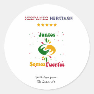 Hispanic Heritage Maand samen zijn we sterk Ronde Sticker