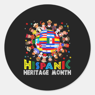 Hispanic Heritage Month Aarde Kind Latijnse Vlag B Ronde Sticker