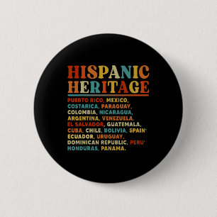 Hispanic Heritage Month Alle Latijnse landen Latin Ronde Button 5,7 Cm