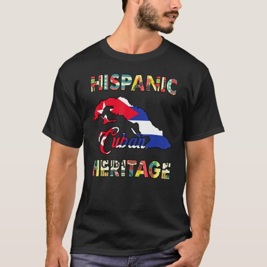 Hispanic Heritage Month Cuban Flag Cuba T-shirt (Voorkant)
